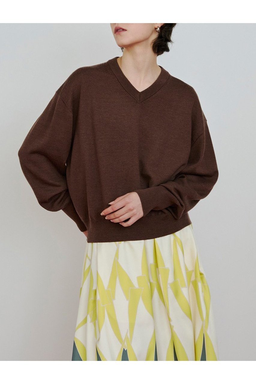 【ハウス オブ ロータス/HOUSE OF LOTUS】のウーステッドメリノウールVネックプルオーバー 人気、トレンドファッション・服の通販 founy(ファニー) 　ファッション　Fashion　レディースファッション　Fashion for Women　トップス・カットソー　Cut & Sew Tops　ニット　Knit Tops & Sweaters　カジュアルプルオーバー・ニットトップス　Pullovers & Knit Tops / Casual Pullovers　Vネックトップス　V-Neck Tops / V-Cut Neckline Shirts　コーティング　Coating, Coated Finish　ショルダー　Shoulder, Shoulder Strap　シンプル　Simple, Minimal　ドロップ　Drop Shoulder, Dropped Style　ボトム　Bottoms, Lower Wear　リラックス　Relax, Relaxed Fit　新作・新入荷　New Arrivals / New In　other-5|ID: prp329100004658465 ipo3291000000033715201