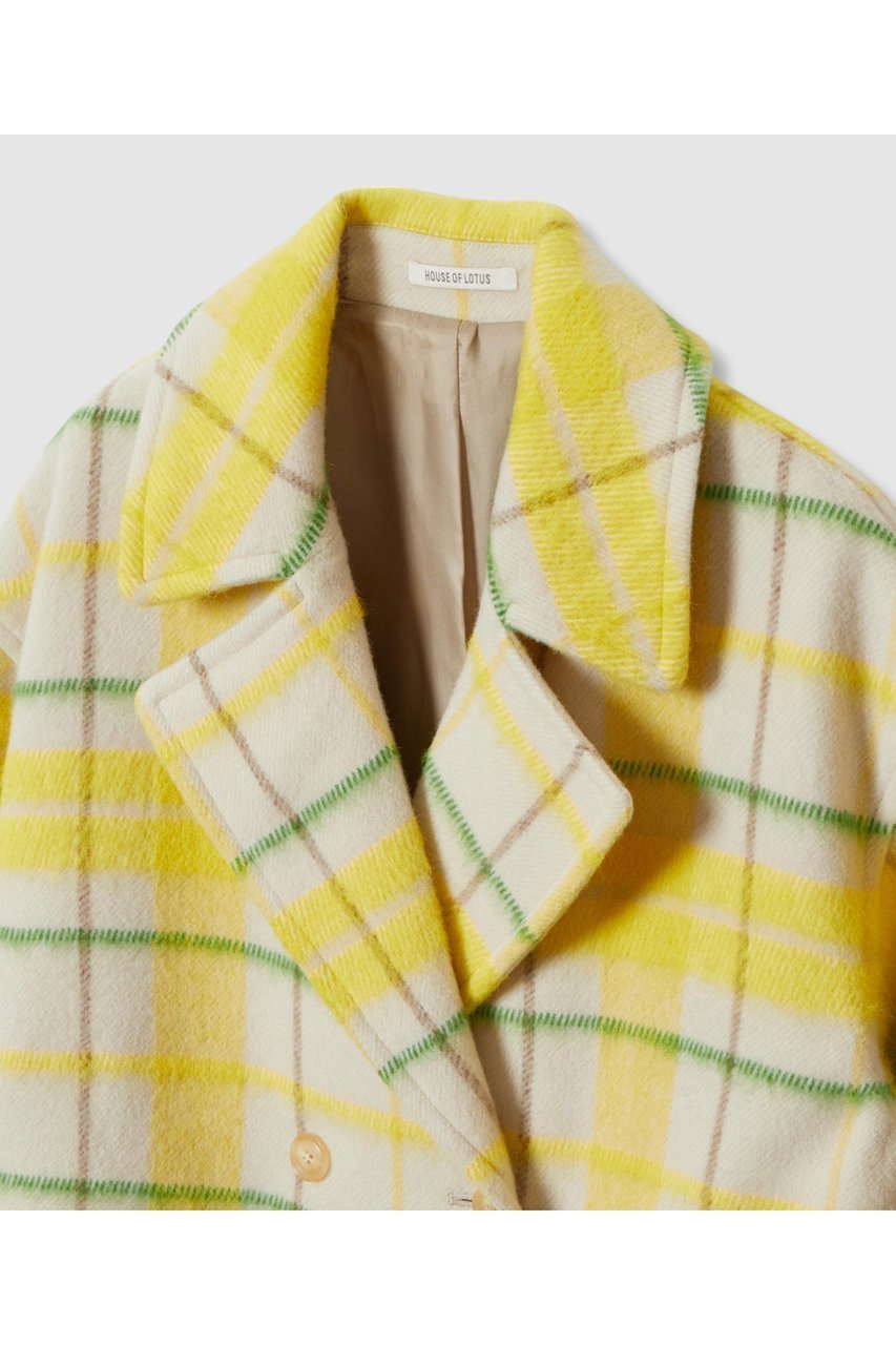 【ハウス オブ ロータス/HOUSE OF LOTUS】のシャギーチェックコート 人気、トレンドファッション・服の通販 founy(ファニー) 　ファッション　Fashion　レディースファッション　Fashion for Women　アウター　Coat / Outerwear Collection　コート・ロングコート・ピーコート　Long Coats, Peacoats & More　イエロー　Yellow　ショート　Short, Short Length　ブランケット　Blanket, Throw Blanket　ミドル　Middle Length, Mid Height　冬　Winter / This Winter　新作・新入荷　New Arrivals / New In　other-3|ID: prp329100004658471 ipo3291000000033715246