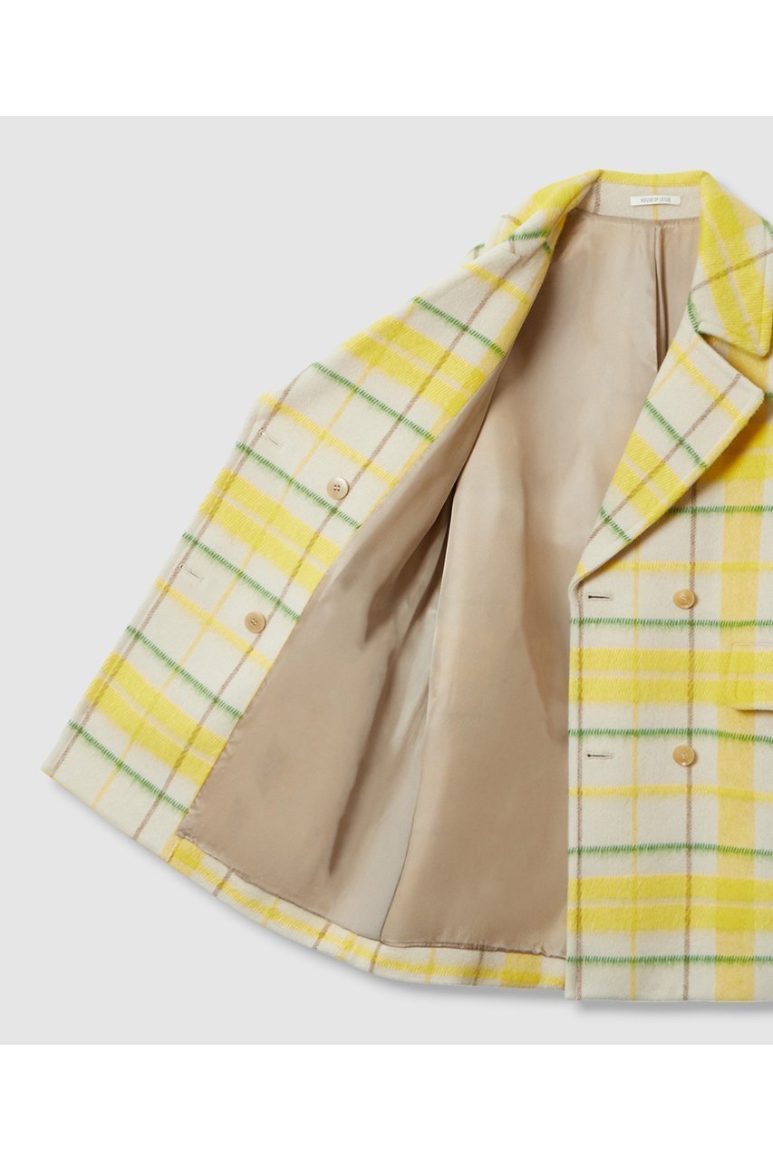 【ハウス オブ ロータス/HOUSE OF LOTUS】のシャギーチェックコート 人気、トレンドファッション・服の通販 founy(ファニー) 　ファッション　Fashion　レディースファッション　Fashion for Women　アウター　Coat / Outerwear Collection　コート・ロングコート・ピーコート　Long Coats, Peacoats & More　イエロー　Yellow　ショート　Short, Short Length　ブランケット　Blanket, Throw Blanket　ミドル　Middle Length, Mid Height　冬　Winter / This Winter　新作・新入荷　New Arrivals / New In　other-6|ID: prp329100004658471 ipo3291000000033715249