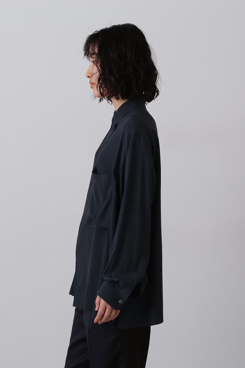 【イレーヴ/YLEVE】のレーヨンデシン シャツ 人気、トレンドファッション・服の通販 founy(ファニー) 　ファッション　Fashion　レディースファッション　Fashion for Women　トップス・カットソー　Cut & Sew Tops　シャツ・ブラウス・オフィスカジュアル　Elegant Blouses & Button-Ups　スラックス　Slacks, Dress Pants　スリーブ　Sleeve, Long Sleeve / Short Sleeve　デニム　Denim, Jeans Material　リラックス　Relax, Relaxed Fit　ロング　Long, Long-Length　エレガント 上品　Elegant　other-7|ID: prp329100004658479 ipo3291000000036234228