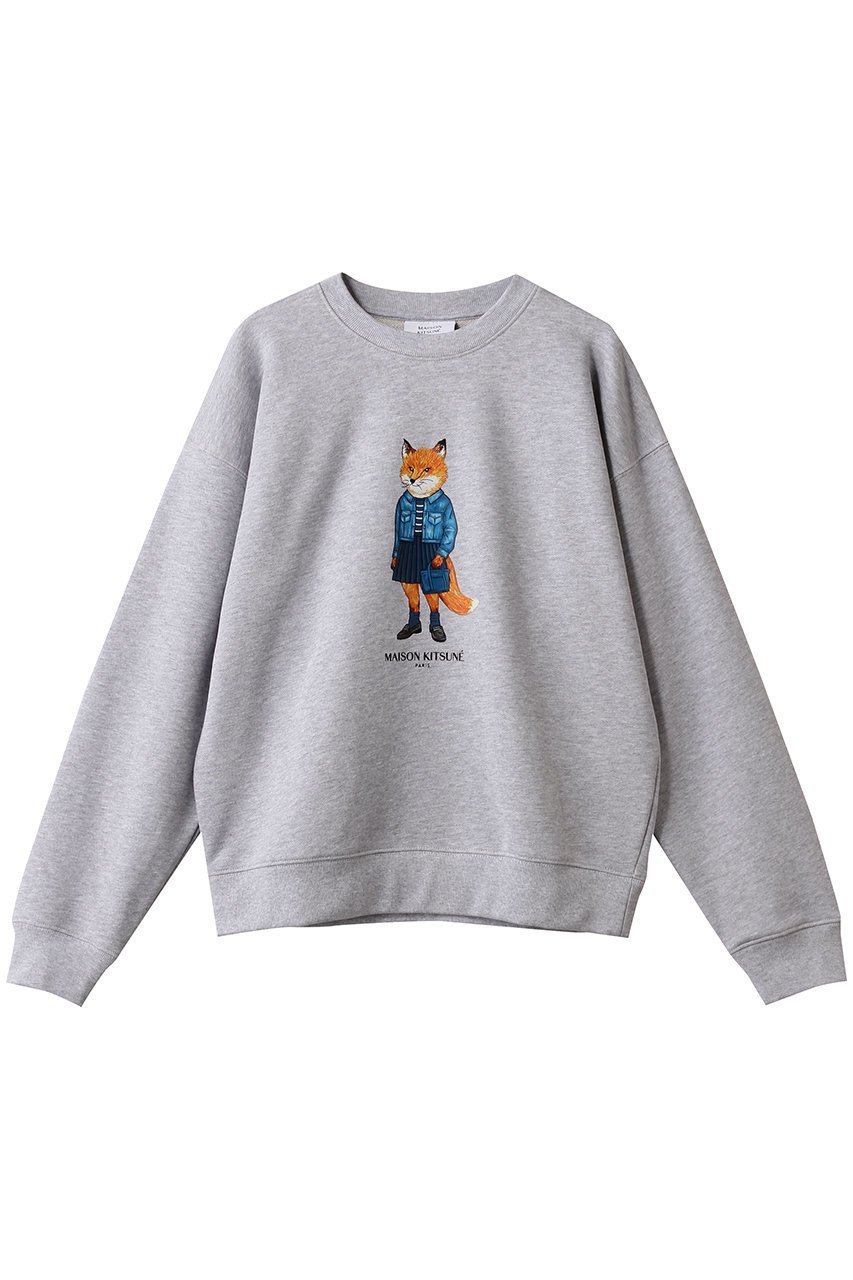【メゾン キツネ/MAISON KITSUNE】のDRESSED FOX コンフォート スウェット シャツ 人気、トレンドファッション・服の通販 founy(ファニー) 　ファッション　Fashion　レディースファッション　Fashion for Women　トップス・カットソー　Cut & Sew Tops　シャツ・ブラウス・オフィスカジュアル　Elegant Blouses & Button-Ups　レディースパーカー・カジュアルフーディー　Casual Hoodies & Sweatshirts　ロングTシャツ・Tシャツ　Longline T-Shirts & Tees　スウェット・クルーネックトップス　Sweatshirts & Crewnecks / Relaxed Fit Sweat Tops　カットソー・ベーシックTシャツ　Cut-and-Sewn Tops / Stretch Tees & Basics　ワンピース　Dresses　フォーマル・パーティードレス・結婚式用ドレス　Elegant & Casual Dresses　スウェット / スエット　Sweatshirt, Sweatwear　バランス　Balance, Style Balance　パッチ　Patch, Appliqué　 other-1|ID: prp329100004658482 ipo3291000000036084961