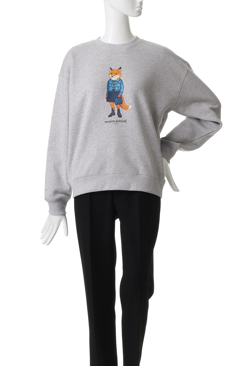 【メゾン キツネ/MAISON KITSUNE】のDRESSED FOX コンフォート スウェット シャツ 人気、トレンドファッション・服の通販 founy(ファニー) 　ファッション　Fashion　レディースファッション　Fashion for Women　トップス・カットソー　Cut & Sew Tops　シャツ・ブラウス・オフィスカジュアル　Elegant Blouses & Button-Ups　レディースパーカー・カジュアルフーディー　Casual Hoodies & Sweatshirts　ロングTシャツ・Tシャツ　Longline T-Shirts & Tees　スウェット・クルーネックトップス　Sweatshirts & Crewnecks / Relaxed Fit Sweat Tops　カットソー・ベーシックTシャツ　Cut-and-Sewn Tops / Stretch Tees & Basics　ワンピース　Dresses　フォーマル・パーティードレス・結婚式用ドレス　Elegant & Casual Dresses　スウェット / スエット　Sweatshirt, Sweatwear　バランス　Balance, Style Balance　パッチ　Patch, Appliqué　other-2|ID: prp329100004658482 ipo3291000000036084964