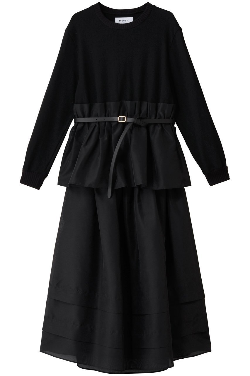 【ミュベール/MUVEIL】の2WAYニットセットアップワンピース 人気、トレンドファッション・服の通販 founy(ファニー) 　ファッション　Fashion　レディースファッション　Fashion for Women　ワンピース　Dresses　チュニック　Tunic Tops & Dresses　おすすめ　Recommended / Our Picks　オーガンジー　Organza Fabric　カットソー　Cut and Sewn Top　セットアップ　Set-Up, Coordinated Outfit　チュニック　Tunic, Long Top　ペプラム　Peplum, Flared Hem　ロング　Long, Long-Length　新作・新入荷　New Arrivals / New In　 other-1|ID: prp329100004658492 ipo3291000000033715407