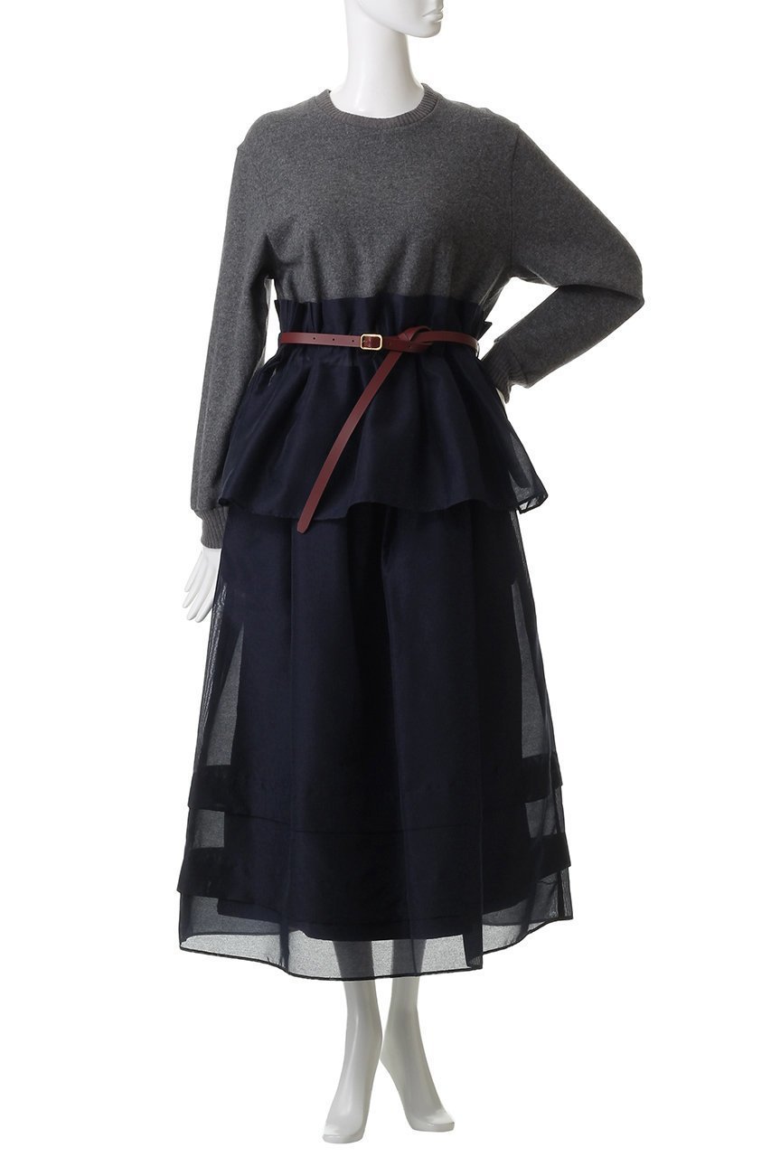 【ミュベール/MUVEIL】の2WAYニットセットアップワンピース 人気、トレンドファッション・服の通販 founy(ファニー) 　ファッション　Fashion　レディースファッション　Fashion for Women　ワンピース　Dresses　チュニック　Tunic Tops & Dresses　おすすめ　Recommended / Our Picks　オーガンジー　Organza Fabric　カットソー　Cut and Sewn Top　セットアップ　Set-Up, Coordinated Outfit　チュニック　Tunic, Long Top　ペプラム　Peplum, Flared Hem　ロング　Long, Long-Length　新作・新入荷　New Arrivals / New In　other-2|ID: prp329100004658492 ipo3291000000033715410