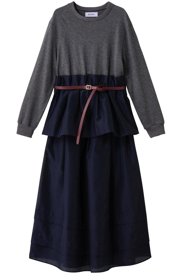 【ミュベール/MUVEIL】の2WAYニットセットアップワンピース インテリア・キッズ・メンズ・レディースファッション・服の通販 founy(ファニー) https://founy.com/ ファッション Fashion レディースファッション Fashion for Women ワンピース Dresses チュニック Tunic Tops & Dresses おすすめ Recommended / Our Picks オーガンジー Organza Fabric カットソー Cut and Sewn Top セットアップ Set-Up, Coordinated Outfit チュニック Tunic, Long Top ペプラム Peplum, Flared Hem ロング Long, Long-Length |ID: prp329100004658492 ipo3291000000035174991