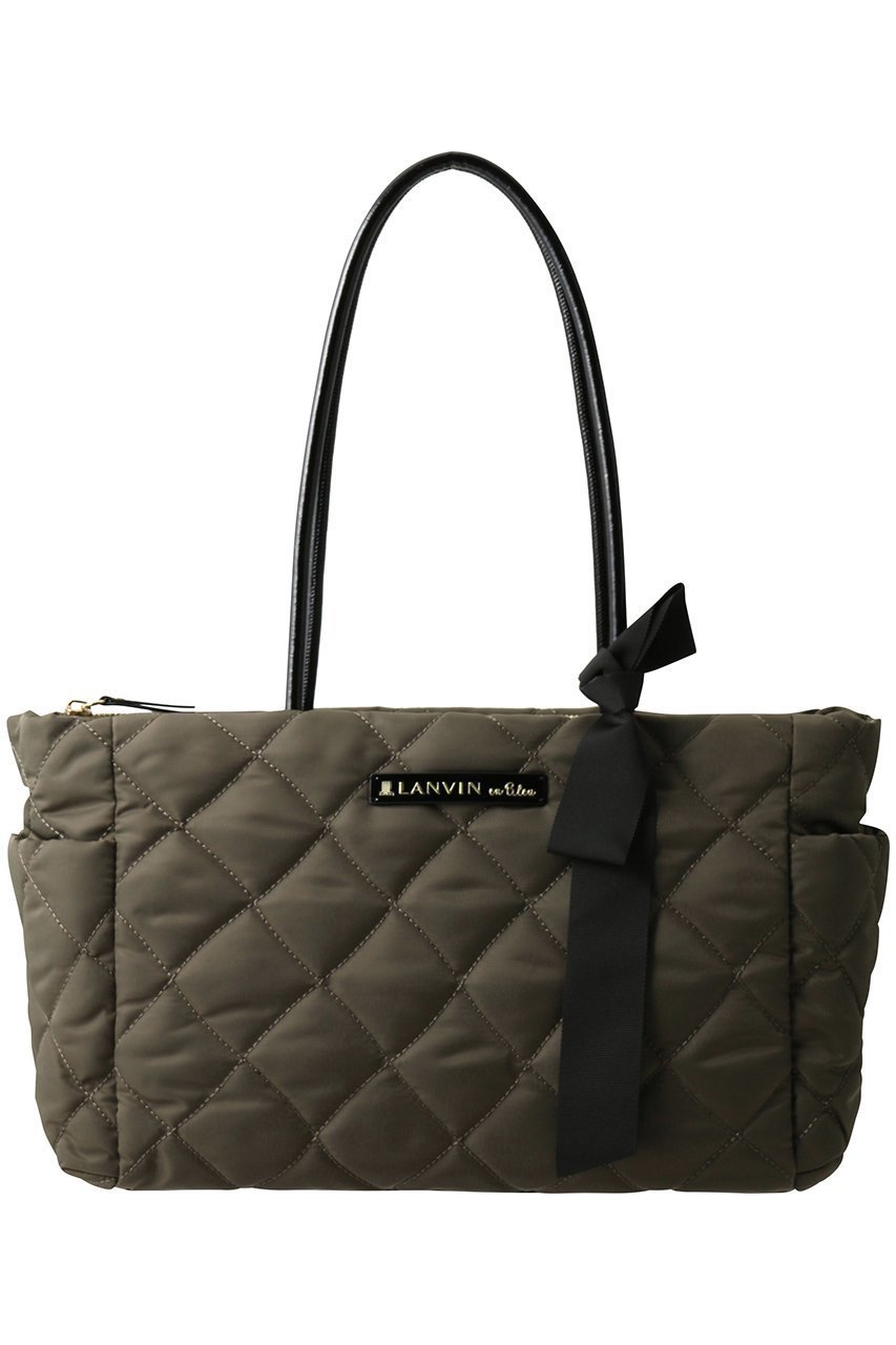 【ランバン オン ブルー/LANVIN en Bleu】のオルセー バデッドトート 484640 インテリア・キッズ・メンズ・レディースファッション・服の通販 founy(ファニー) 　ファッション　Fashion　レディースファッション　Fashion for Women　バッグ　Bags　キルティング　Quilted, Quilting　ショルダー　Shoulder, Shoulder Strap　シンプル　Simple, Minimal　トレンド　Trend, Trending Now　ポケット　Pocket, Pocket Detail　リボン　Ribbon, Bow　エレガント 上品　Elegant　チャコールグレー|ID: prp329100004658495 ipo3291000000036047856