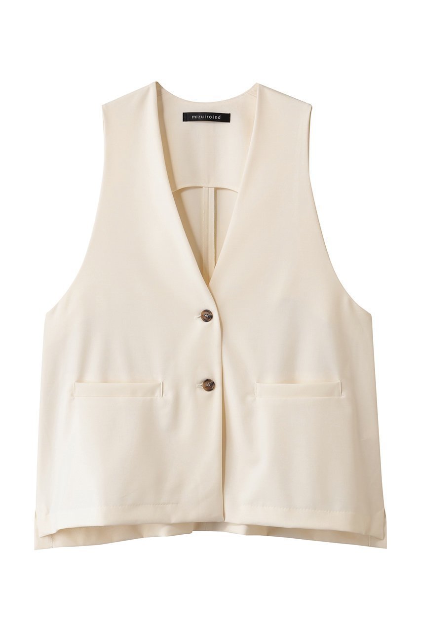 【ミズイロ インド/mizuiro ind】のdeep V neck wide vest ベスト インテリア・キッズ・メンズ・レディースファッション・服の通販 founy(ファニー) 　ファッション　Fashion　レディースファッション　Fashion for Women　アウター　Coat / Outerwear Collection　レディースジャケット・軽アウター　Jackets　ジャケット　Jacket, Outerwear　ベスト　Vest, Waistcoat　マニッシュ　Mannish, Boyish　新作・新入荷　New Arrivals / New In　ivory|ID: prp329100004658499 ipo3291000000033715456