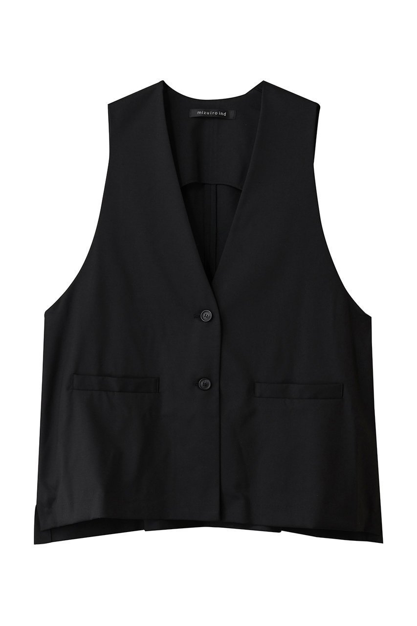 【ミズイロ インド/mizuiro ind】のdeep V neck wide vest ベスト インテリア・キッズ・メンズ・レディースファッション・服の通販 founy(ファニー) 　ファッション　Fashion　レディースファッション　Fashion for Women　アウター　Coat / Outerwear Collection　レディースジャケット・軽アウター　Jackets　ジャケット　Jacket, Outerwear　ベスト　Vest, Waistcoat　マニッシュ　Mannish, Boyish　新作・新入荷　New Arrivals / New In　blackA|ID: prp329100004658499 ipo3291000000033715460