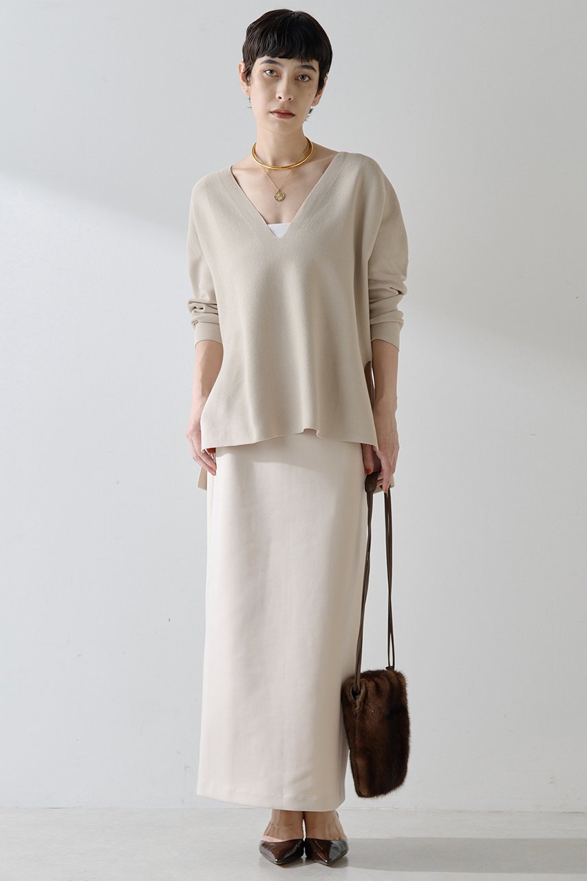 【ウィムガゼット/Whim Gazette】のハイウエストジャージースカート インテリア・キッズ・メンズ・レディースファッション・服の通販 founy(ファニー) 　ファッション　Fashion　レディースファッション　Fashion for Women　スカート　Skirts　ロングスカート　Long Skirts / Maxi & Midi Skirts　おすすめ　Recommended / Our Picks　ストレッチ　Stretch, Stretchy Fabric　セットアップ　Set-Up, Coordinated Outfit　ロング　Long, Long-Length　エレガント 上品　Elegant　グレージュ|ID: prp329100004658503 ipo3291000000035702080