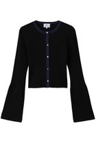 【ランバン オン ブルー/LANVIN en Bleu】のバイカラーリブショートカーディガン ブラック|ID:prp329100004658506