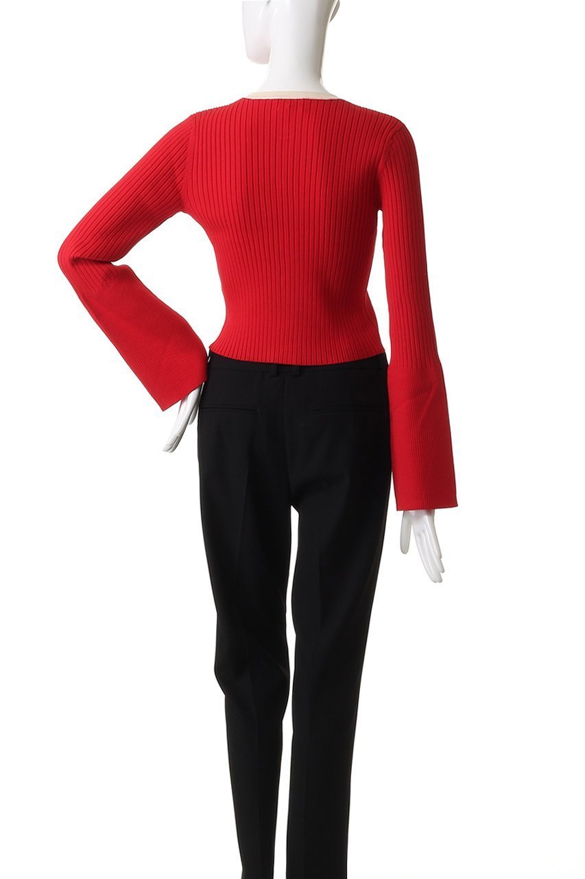 【ランバン オン ブルー/LANVIN en Bleu】のバイカラーリブショートカーディガン 人気、トレンドファッション・服の通販 founy(ファニー) 　ファッション　Fashion　レディースファッション　Fashion for Women　トップス・カットソー　Cut & Sew Tops　ニット　Knit Tops & Sweaters　カーディガン・羽織り　Layered Style Cardigans　カーディガン　Cardigan, Knitwear　ショート　Short, Short Length　スリーブ　Sleeve, Long Sleeve / Short Sleeve　フレア　Flare, Flared　ボトム　Bottoms, Lower Wear　other-4|ID: prp329100004658506 ipo3291000000036084998