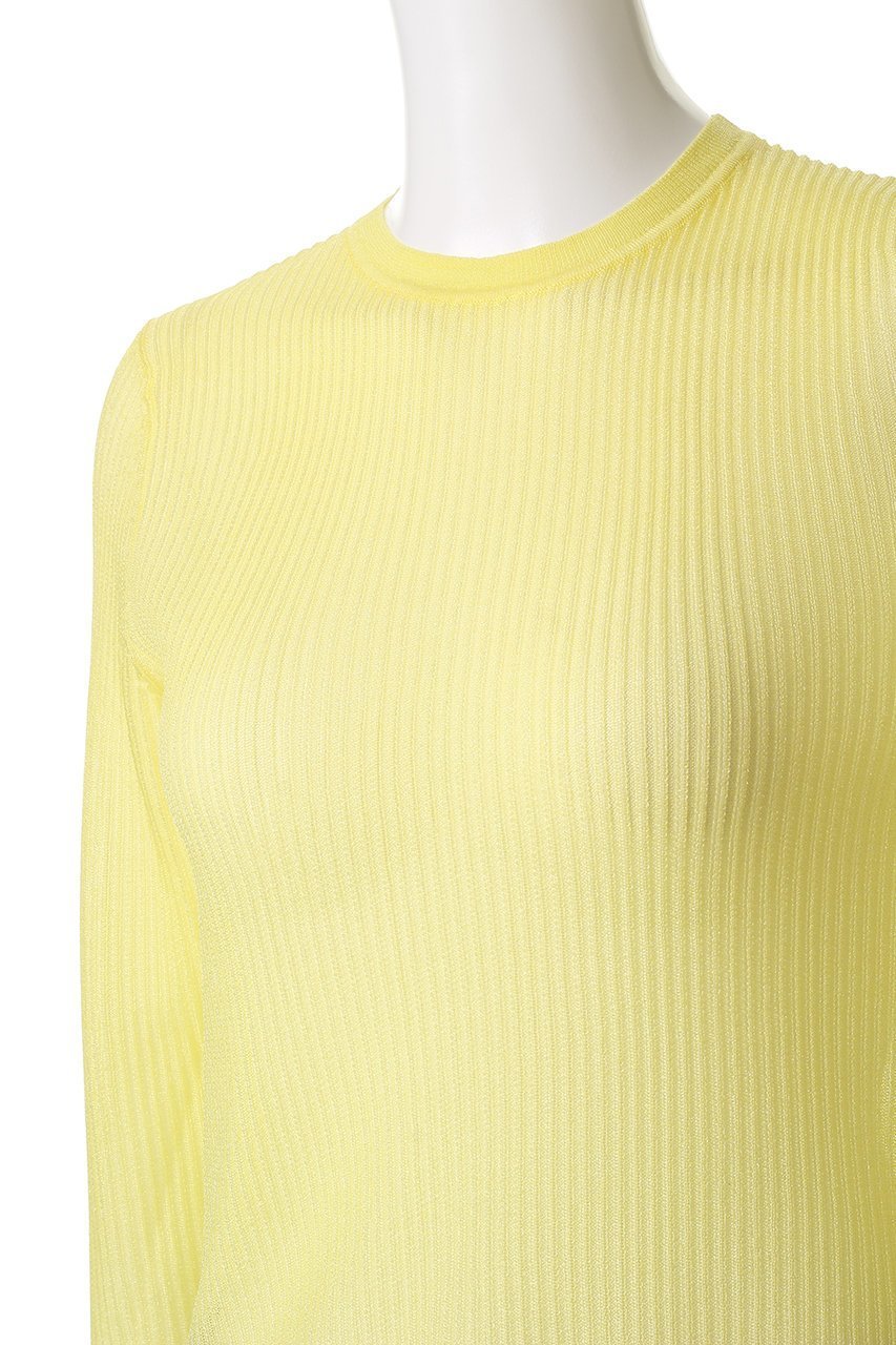 【ランバン オン ブルー/LANVIN en Bleu】のシアーリブフレアカフスニット 人気、トレンドファッション・服の通販 founy(ファニー) 　ファッション　Fashion　レディースファッション　Fashion for Women　トップス・カットソー　Cut & Sew Tops　ニット　Knit Tops & Sweaters　カジュアルプルオーバー・ニットトップス　Pullovers & Knit Tops / Casual Pullovers　シンプル　Simple, Minimal　スリット　Slit, Slit Detail　エレガント 上品　Elegant　新作・新入荷　New Arrivals / New In　other-5|ID: prp329100004658507 ipo3291000000033715537