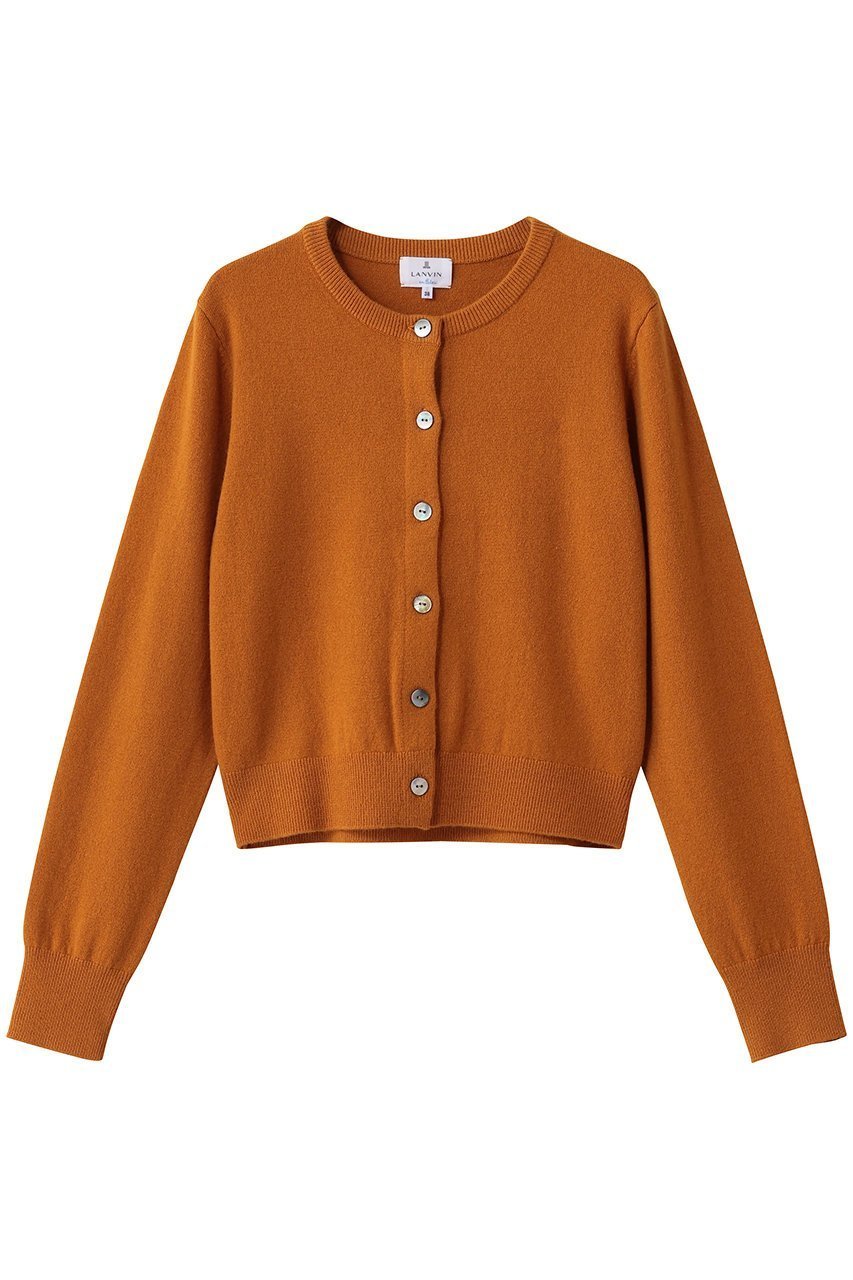 【ランバン オン ブルー/LANVIN en Bleu】のクルーネックニットカーディガン インテリア・キッズ・メンズ・レディースファッション・服の通販 founy(ファニー) 　ファッション　Fashion　レディースファッション　Fashion for Women　トップス・カットソー　Cut & Sew Tops　ニット　Knit Tops & Sweaters　カーディガン・羽織り　Layered Style Cardigans　カーディガン　Cardigan, Knitwear　ボトム　Bottoms, Lower Wear　羽織　Haori, Light Jacket　オレンジ|ID: prp329100004658509 ipo3291000000035844396