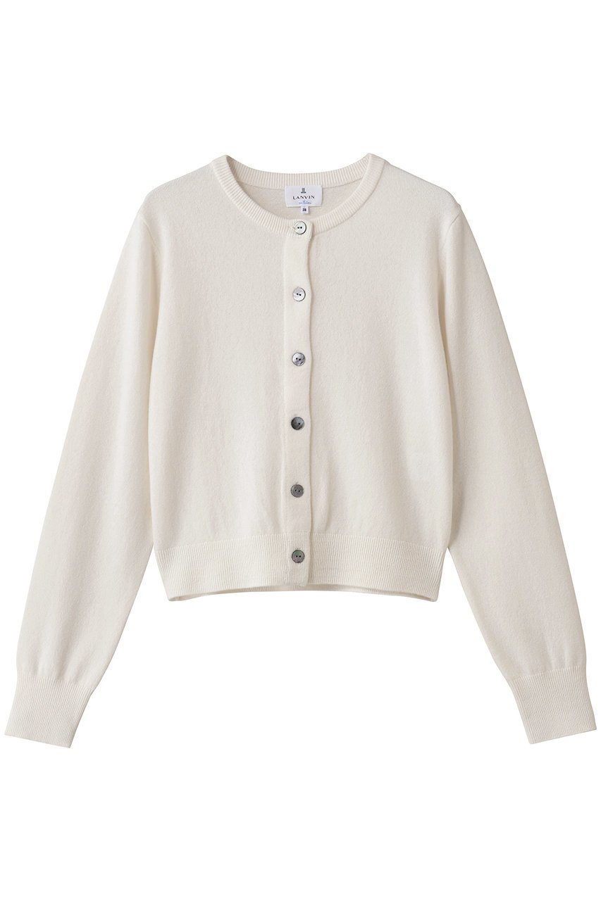 【ランバン オン ブルー/LANVIN en Bleu】のクルーネックニットカーディガン インテリア・キッズ・メンズ・レディースファッション・服の通販 founy(ファニー) 　ファッション　Fashion　レディースファッション　Fashion for Women　トップス・カットソー　Cut & Sew Tops　ニット　Knit Tops & Sweaters　カーディガン・羽織り　Layered Style Cardigans　カーディガン　Cardigan, Knitwear　ボトム　Bottoms, Lower Wear　羽織　Haori, Light Jacket　オフ|ID: prp329100004658509 ipo3291000000035844398