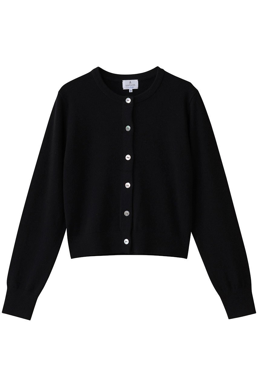 【ランバン オン ブルー/LANVIN en Bleu】のクルーネックニットカーディガン インテリア・キッズ・メンズ・レディースファッション・服の通販 founy(ファニー) 　ファッション　Fashion　レディースファッション　Fashion for Women　トップス・カットソー　Cut & Sew Tops　ニット　Knit Tops & Sweaters　カーディガン・羽織り　Layered Style Cardigans　カーディガン　Cardigan, Knitwear　ボトム　Bottoms, Lower Wear　羽織　Haori, Light Jacket　ブラック|ID: prp329100004658509 ipo3291000000035844400