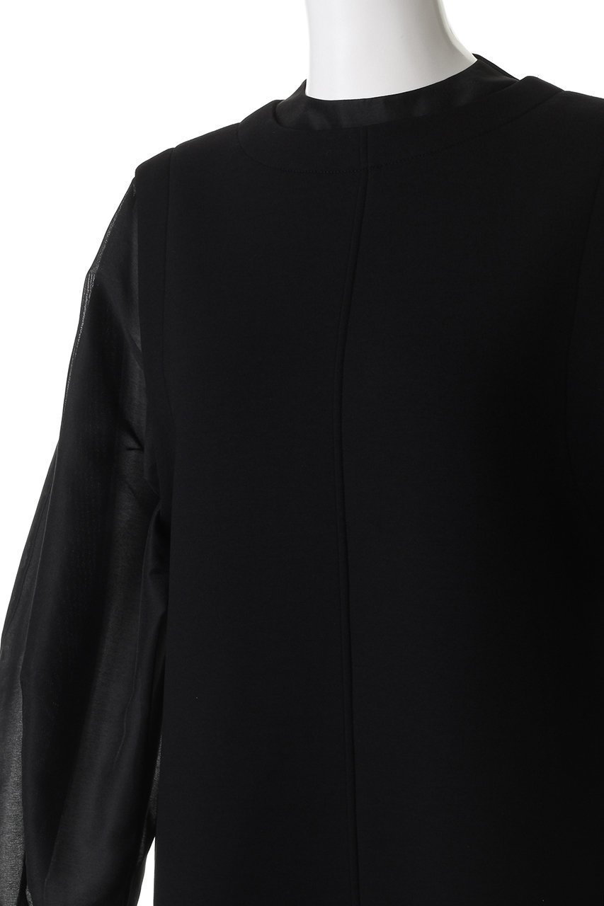 【ランバン オン ブルー/LANVIN en Bleu】のダンボールコンビワンピース 人気、トレンドファッション・服の通販 founy(ファニー) 　ファッション　Fashion　レディースファッション　Fashion for Women　ワンピース　Dresses　チュニック　Tunic Tops & Dresses　なめらか　Smooth, Silky Texture　オーガンジー　Organza Fabric　チュニック　Tunic, Long Top　フェミニン　Feminine, Girly　ミックス　Mix, Mixed Style　ロング　Long, Long-Length　エレガント 上品　Elegant　新作・新入荷　New Arrivals / New In　other-5|ID: prp329100004658512 ipo3291000000033715575