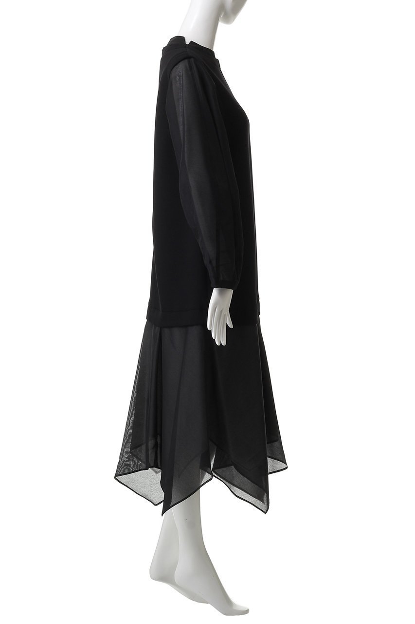 【ランバン オン ブルー/LANVIN en Bleu】のダンボールコンビワンピース 人気、トレンドファッション・服の通販 founy(ファニー) 　ファッション　Fashion　レディースファッション　Fashion for Women　ワンピース　Dresses　チュニック　Tunic Tops & Dresses　なめらか　Smooth, Silky Texture　オーガンジー　Organza Fabric　チュニック　Tunic, Long Top　フェミニン　Feminine, Girly　ミックス　Mix, Mixed Style　ロング　Long, Long-Length　エレガント 上品　Elegant　other-3|ID: prp329100004658512 ipo3291000000036047919