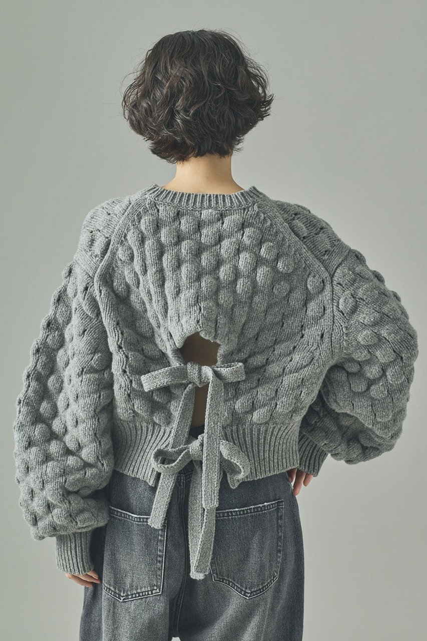【カレンソロジー/Curensology】のポコポコバックリボンニットプルオーバー 人気、トレンドファッション・服の通販 founy(ファニー) 　ファッション　Fashion　レディースファッション　Fashion for Women　トップス・カットソー　Cut & Sew Tops　ニット　Knit Tops & Sweaters　カジュアルプルオーバー・ニットトップス　Pullovers & Knit Tops / Casual Pullovers　おすすめ　Recommended / Our Picks　インナー　Innerwear　カットソー　Cut and Sewn Top　リボン　Ribbon, Bow　新作・新入荷　New Arrivals / New In　other-5|ID: prp329100004658515 ipo3291000000033715601