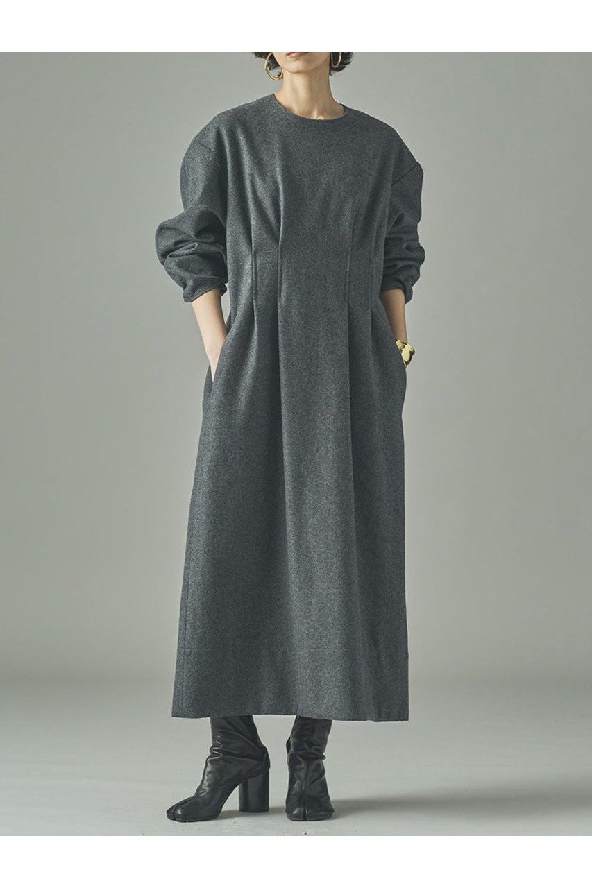 【カレンソロジー/Curensology】のメルトンタックワンピース 人気、トレンドファッション・服の通販 founy(ファニー) 　ファッション　Fashion　レディースファッション　Fashion for Women　ワンピース　Dresses　チュニック　Tunic Tops & Dresses　おすすめ　Recommended / Our Picks　シェイプ　Shape, Slim Fit　チュニック　Tunic, Long Top　フォルム　Silhouette, Form　メルトン　Melton, Heavy Wool　ロング　Long, Long-Length　新作・新入荷　New Arrivals / New In　 other-1|ID: prp329100004658516 ipo3291000000033715605
