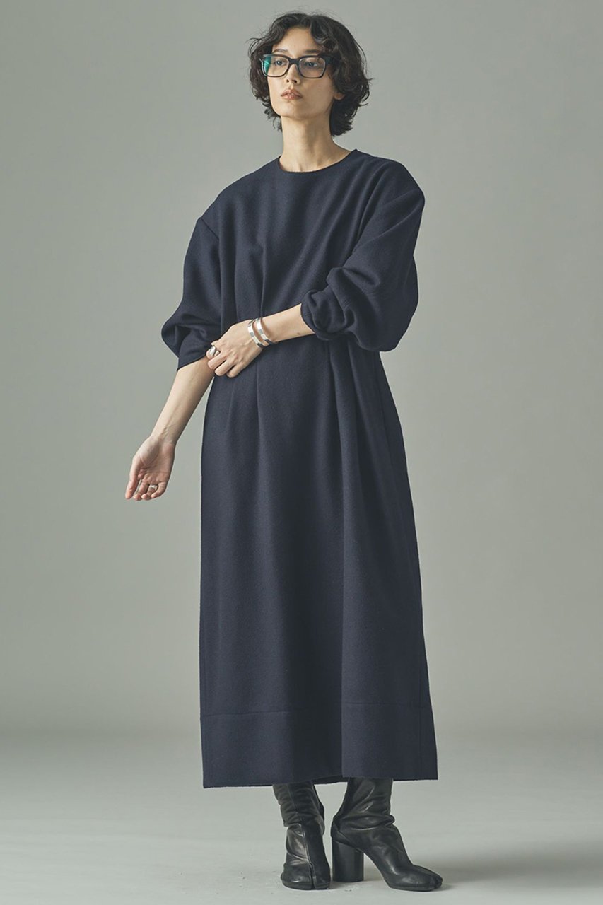 【カレンソロジー/Curensology】のメルトンタックワンピース 人気、トレンドファッション・服の通販 founy(ファニー) 　ファッション　Fashion　レディースファッション　Fashion for Women　ワンピース　Dresses　チュニック　Tunic Tops & Dresses　おすすめ　Recommended / Our Picks　シェイプ　Shape, Slim Fit　チュニック　Tunic, Long Top　フォルム　Silhouette, Form　メルトン　Melton, Heavy Wool　ロング　Long, Long-Length　other-2|ID: prp329100004658516 ipo3291000000035863196