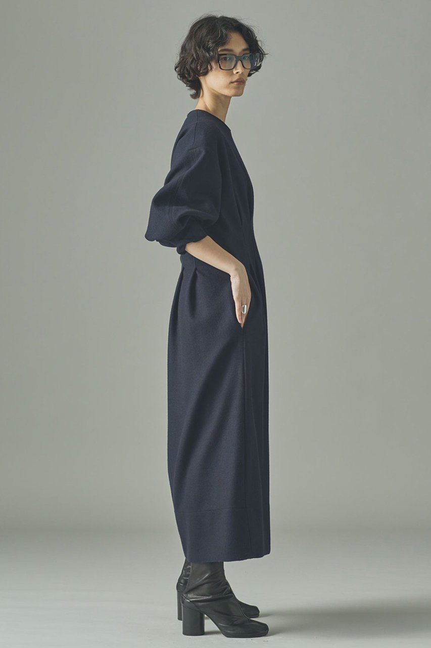 【カレンソロジー/Curensology】のメルトンタックワンピース 人気、トレンドファッション・服の通販 founy(ファニー) 　ファッション　Fashion　レディースファッション　Fashion for Women　ワンピース　Dresses　チュニック　Tunic Tops & Dresses　おすすめ　Recommended / Our Picks　シェイプ　Shape, Slim Fit　チュニック　Tunic, Long Top　フォルム　Silhouette, Form　メルトン　Melton, Heavy Wool　ロング　Long, Long-Length　other-3|ID: prp329100004658516 ipo3291000000035863197