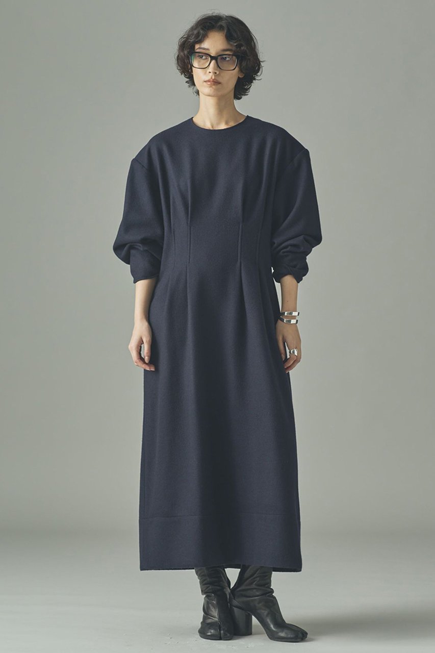 【カレンソロジー/Curensology】のメルトンタックワンピース 人気、トレンドファッション・服の通販 founy(ファニー) 　ファッション　Fashion　レディースファッション　Fashion for Women　ワンピース　Dresses　チュニック　Tunic Tops & Dresses　おすすめ　Recommended / Our Picks　シェイプ　Shape, Slim Fit　チュニック　Tunic, Long Top　フォルム　Silhouette, Form　メルトン　Melton, Heavy Wool　ロング　Long, Long-Length　other-4|ID: prp329100004658516 ipo3291000000035863198