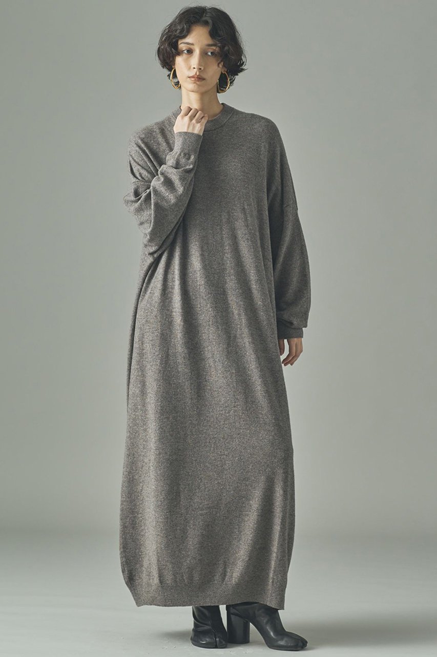 【カレンソロジー/Curensology】のウールカシミヤニットワンピース インテリア・キッズ・メンズ・レディースファッション・服の通販 founy(ファニー) 　ファッション　Fashion　レディースファッション　Fashion for Women　ワンピース　Dresses　ニットワンピース　Knit Dresses　チュニック　Tunic Tops & Dresses　おすすめ　Recommended / Our Picks　なめらか　Smooth, Silky Texture　ストール　Stole, Wrap　セットアップ　Set-Up, Coordinated Outfit　チュニック　Tunic, Long Top　リラックス　Relax, Relaxed Fit　ロング　Long, Long-Length　グレー|ID: prp329100004658517 ipo3291000000036085003