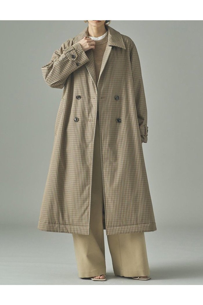 【カレンソロジー/Curensology】のガンクラブチェックコート インテリア・キッズ・メンズ・レディースファッション・服の通販 founy(ファニー) https://founy.com/ ファッション Fashion レディースファッション Fashion for Women アウター Coat / Outerwear Collection コート・ロングコート・ピーコート Long Coats, Peacoats & More スウェット / スエット Sweatshirt, Sweatwear スタンド Stand Collar, Upright Stand チェック Check, Plaid, Tartan トレンチ Trench, Trench Coat モダン Modern, Contemporary ロング Long, Long-Length エレガント 上品 Elegant 再入荷 Restock / Back in Stock 日本製 Made In Japan 軽量 Lightweight, Ultra Light |ID: prp329100004658521 ipo3291000000033715650