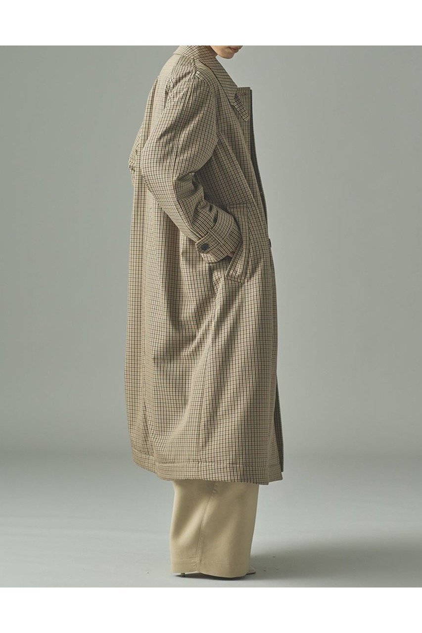 【カレンソロジー/Curensology】のガンクラブチェックコート 人気、トレンドファッション・服の通販 founy(ファニー) 　ファッション　Fashion　レディースファッション　Fashion for Women　アウター　Coat / Outerwear Collection　コート・ロングコート・ピーコート　Long Coats, Peacoats & More　スウェット / スエット　Sweatshirt, Sweatwear　スタンド　Stand Collar, Upright Stand　チェック　Check, Plaid, Tartan　トレンチ　Trench, Trench Coat　モダン　Modern, Contemporary　ロング　Long, Long-Length　エレガント 上品　Elegant　新作・新入荷　New Arrivals / New In　日本製　Made In Japan　軽量　Lightweight, Ultra Light　other-3|ID: prp329100004658521 ipo3291000000033715653