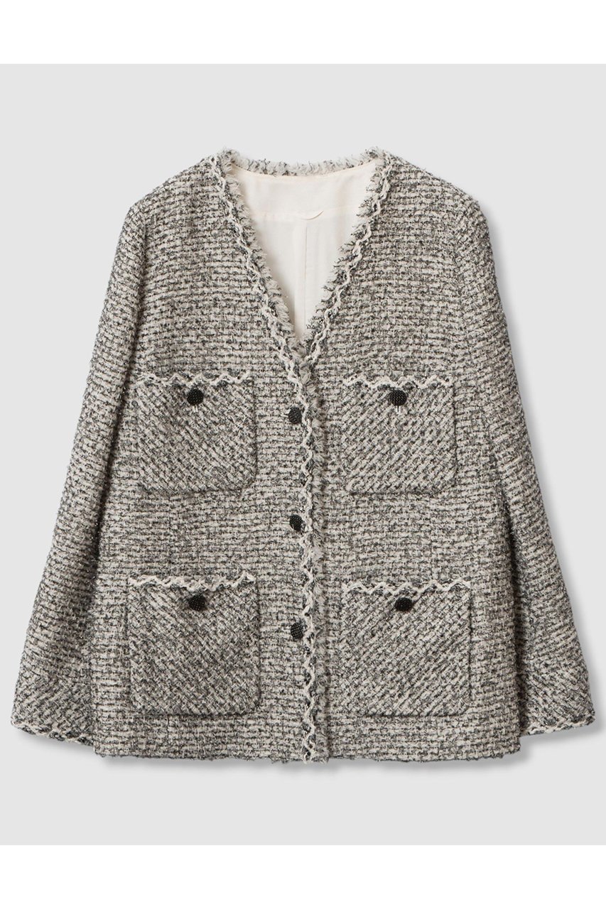【アナイ/ANAYI】のラメファンシーツイード4ポケット ジャケット インテリア・キッズ・メンズ・レディースファッション・服の通販 founy(ファニー) 　ファッション　Fashion　レディースファッション　Fashion for Women　アウター　Coat / Outerwear Collection　レディースジャケット・軽アウター　Jackets　おすすめ　Recommended / Our Picks　ジャケット　Jacket, Outerwear　ツイード　Twill, Twill Weave　バランス　Balance, Style Balance　ポケット　Pocket, Pocket Detail　ミニスカート　Mini Skirt, Short Skirt　メランジ　Melange, Mixed Yarn　モノトーン　Monotone, Black and White　新作・新入荷　New Arrivals / New In　ホワイト|ID: prp329100004658525 ipo3291000000033715687