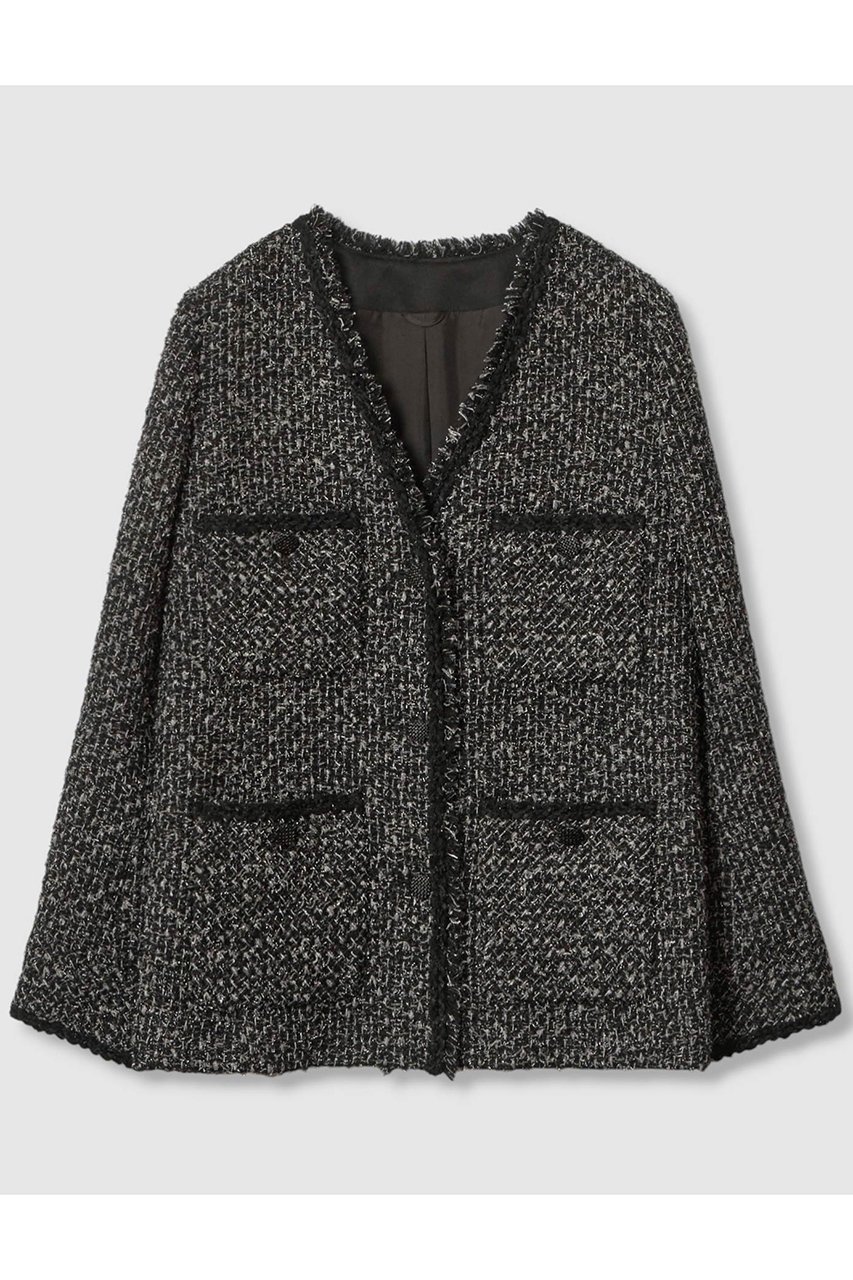 【アナイ/ANAYI】のラメファンシーツイード4ポケット ジャケット インテリア・キッズ・メンズ・レディースファッション・服の通販 founy(ファニー) 　ファッション　Fashion　レディースファッション　Fashion for Women　アウター　Coat / Outerwear Collection　レディースジャケット・軽アウター　Jackets　おすすめ　Recommended / Our Picks　ジャケット　Jacket, Outerwear　ツイード　Twill, Twill Weave　バランス　Balance, Style Balance　ポケット　Pocket, Pocket Detail　ミニスカート　Mini Skirt, Short Skirt　メランジ　Melange, Mixed Yarn　モノトーン　Monotone, Black and White　新作・新入荷　New Arrivals / New In　ブラック|ID: prp329100004658525 ipo3291000000033715688