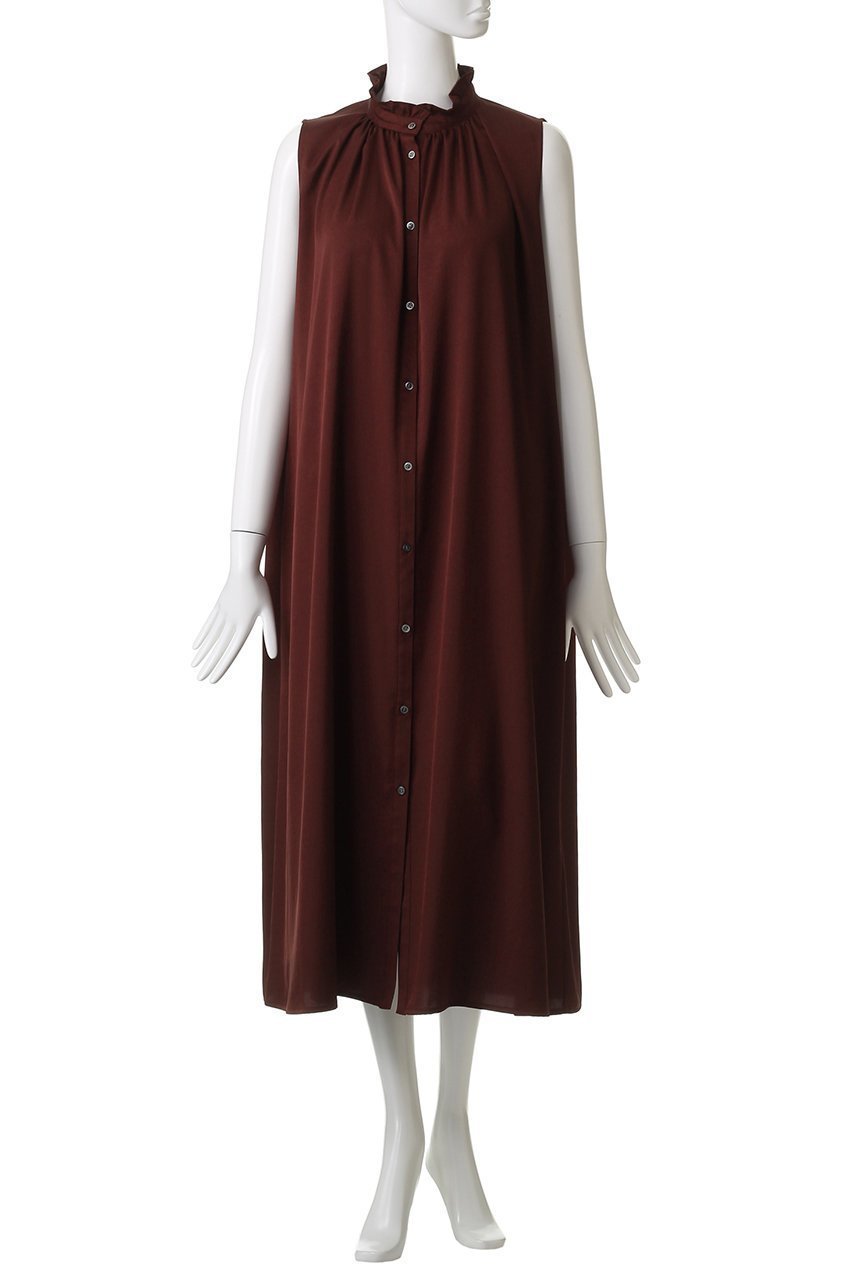 【スリー ドッツ/three dots】のシルキーツイル ギャザードレス 人気、トレンドファッション・服の通販 founy(ファニー) 　ファッション　Fashion　レディースファッション　Fashion for Women　ワンピース　Dresses　フォーマル・パーティードレス・結婚式用ドレス　Elegant & Casual Dresses　チュニック　Tunic Tops & Dresses　ギャザー　Gathered, Ruffled　シンプル　Simple, Minimal　ストレート　Straight, Straight Cut　チュニック　Tunic, Long Top　ドレス　Dress, One-Piece　フリル　Frill, Ruffle　リュクス　Luxury, Elegant, High-End, Chic　ロング　Long, Long-Length　エレガント 上品　Elegant　新作・新入荷　New Arrivals / New In　other-2|ID: prp329100004658529 ipo3291000000033715724