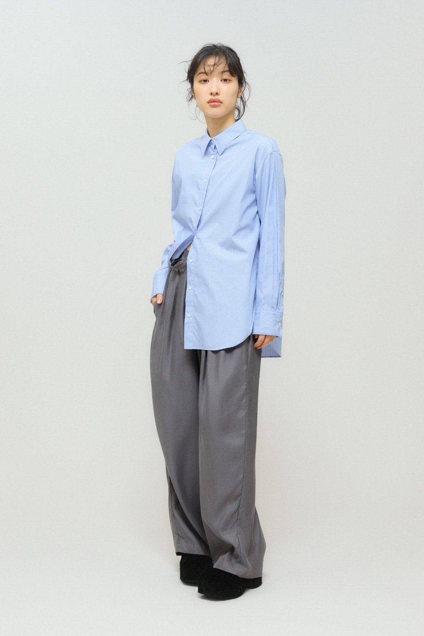 【ミディウミソリッド/MIDIUMISOLID】のベーシックシャツ 人気、トレンドファッション・服の通販 founy(ファニー) 　ファッション　Fashion　レディースファッション　Fashion for Women　トップス・カットソー　Cut & Sew Tops　シャツ・ブラウス・オフィスカジュアル　Elegant Blouses & Button-Ups　スリーブ　Sleeve, Long Sleeve / Short Sleeve　ベーシック　Basic, Essential　ロング　Long, Long-Length　エレガント 上品　Elegant　other-7|ID: prp329100004658533 ipo3291000000034091664