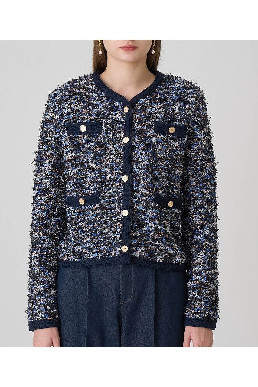 【アナイ/ANAYI】のメランジュツイード カーディガン 人気、トレンドファッション・服の通販 founy(ファニー) 　ファッション　Fashion　レディースファッション　Fashion for Women　トップス・カットソー　Cut & Sew Tops　ニット　Knit Tops & Sweaters　カーディガン・羽織り　Layered Style Cardigans　おすすめ　Recommended / Our Picks　イタリア　Italy　オータム　Autumn Fashion　カラフル　Colorful Design　カーディガン　Cardigan, Knitwear　コンパクト　Compact, Small Size　ツイード　Twill, Twill Weave　トリミング　Trimming, Decorative Edge　バランス　Balance, Style Balance　ボトム　Bottoms, Lower Wear　ポケット　Pocket, Pocket Detail　ヴィンテージ　Vintage Style　新作・新入荷　New Arrivals / New In　other-8|ID: prp329100004658537 ipo3291000000033715804