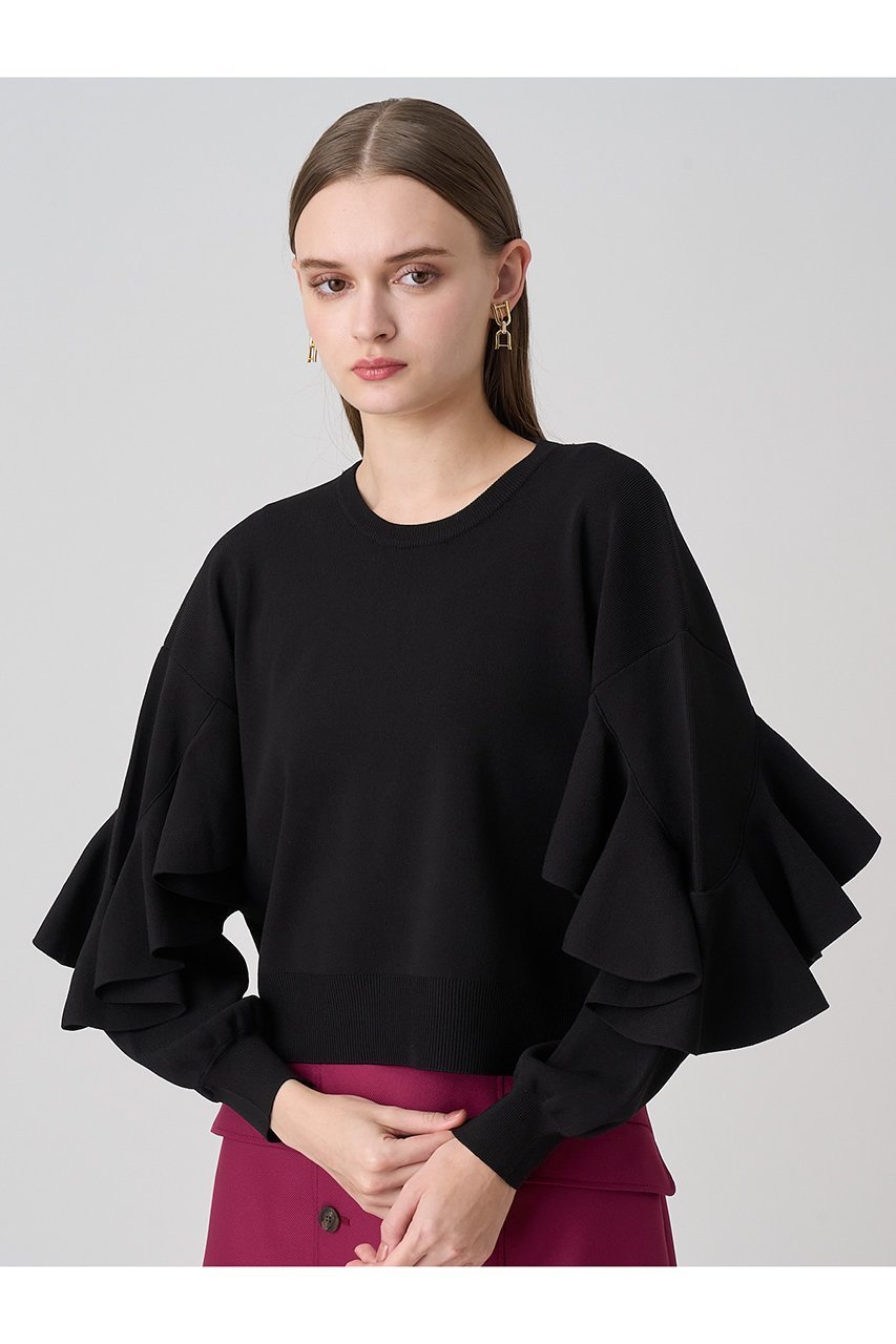 【アナイ/ANAYI】のカスケードスリーブ プルオーバー 人気、トレンドファッション・服の通販 founy(ファニー) 　ファッション　Fashion　レディースファッション　Fashion for Women　トップス・カットソー　Cut & Sew Tops　ニット　Knit Tops & Sweaters　カジュアルプルオーバー・ニットトップス　Pullovers & Knit Tops / Casual Pullovers　コンパクト　Compact, Small Size　スリーブ　Sleeve, Long Sleeve / Short Sleeve　ドロップ　Drop Shoulder, Dropped Style　バランス　Balance, Style Balance　フリル　Frill, Ruffle　ボトム　Bottoms, Lower Wear　ワイド　Wide, Wide Fit　エレガント 上品　Elegant　新作・新入荷　New Arrivals / New In　other-7|ID: prp329100004658538 ipo3291000000033715814
