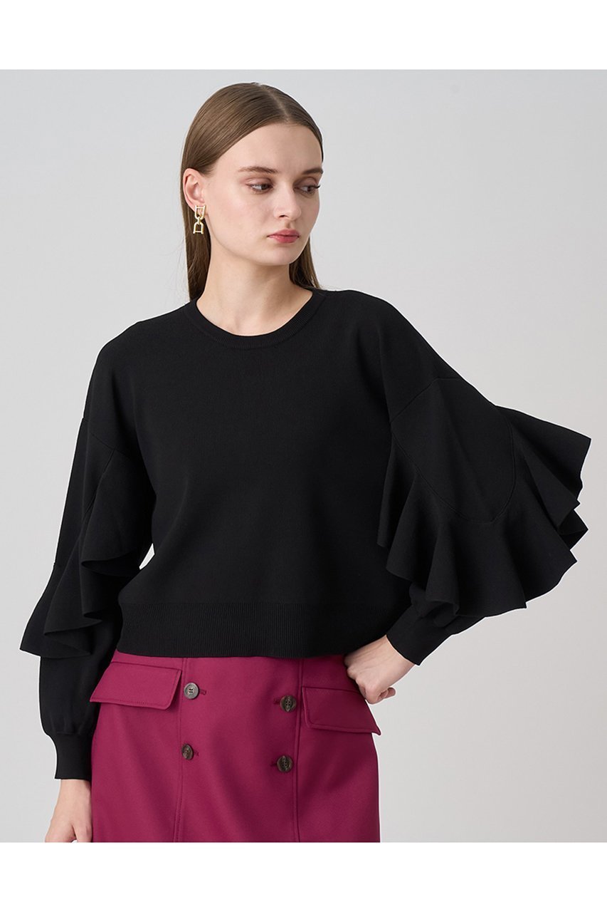 【アナイ/ANAYI】のカスケードスリーブ プルオーバー 人気、トレンドファッション・服の通販 founy(ファニー) 　ファッション　Fashion　レディースファッション　Fashion for Women　トップス・カットソー　Cut & Sew Tops　ニット　Knit Tops & Sweaters　カジュアルプルオーバー・ニットトップス　Pullovers & Knit Tops / Casual Pullovers　コンパクト　Compact, Small Size　スリーブ　Sleeve, Long Sleeve / Short Sleeve　ドロップ　Drop Shoulder, Dropped Style　バランス　Balance, Style Balance　フリル　Frill, Ruffle　ボトム　Bottoms, Lower Wear　ワイド　Wide, Wide Fit　エレガント 上品　Elegant　新作・新入荷　New Arrivals / New In　other-8|ID: prp329100004658538 ipo3291000000033715815
