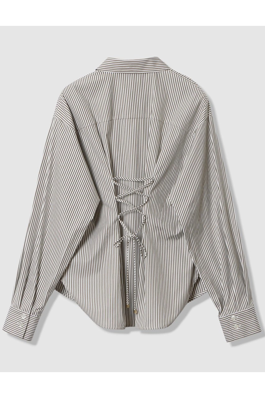 【アナイ/ANAYI】のタイプライターレースアップ ブラウス 人気、トレンドファッション・服の通販 founy(ファニー) 　ファッション　Fashion　レディースファッション　Fashion for Women　トップス・カットソー　Cut & Sew Tops　シャツ・ブラウス・オフィスカジュアル　Elegant Blouses & Button-Ups　おすすめ　Recommended / Our Picks　シェイプ　Shape, Slim Fit　ストライプ　Stripe, Striped Pattern　スリーブ　Sleeve, Long Sleeve / Short Sleeve　フロント　Front, Front Design　ペプラム　Peplum, Flared Hem　レース　Lace, Lace Fabric　ロング　Long, Long-Length　エレガント 上品　Elegant　新作・新入荷　New Arrivals / New In　other-2|ID: prp329100004658540 ipo3291000000033715829