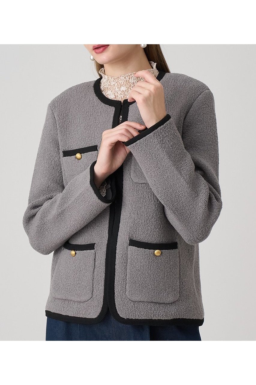 【アナイ/ANAYI】のウールブークレポケットロング カーディガン 人気、トレンドファッション・服の通販 founy(ファニー) 　ファッション　Fashion　レディースファッション　Fashion for Women　トップス・カットソー　Cut & Sew Tops　ニット　Knit Tops & Sweaters　カーディガン・羽織り　Layered Style Cardigans　カーディガン　Cardigan, Knitwear　ポケット　Pocket, Pocket Detail　メタル　Metal, Metal Parts　エレガント 上品　Elegant　今秋　This Fall　定番　Standard, Basic Item　新作・新入荷　New Arrivals / New In　other-6|ID: prp329100004658542 ipo3291000000033715850