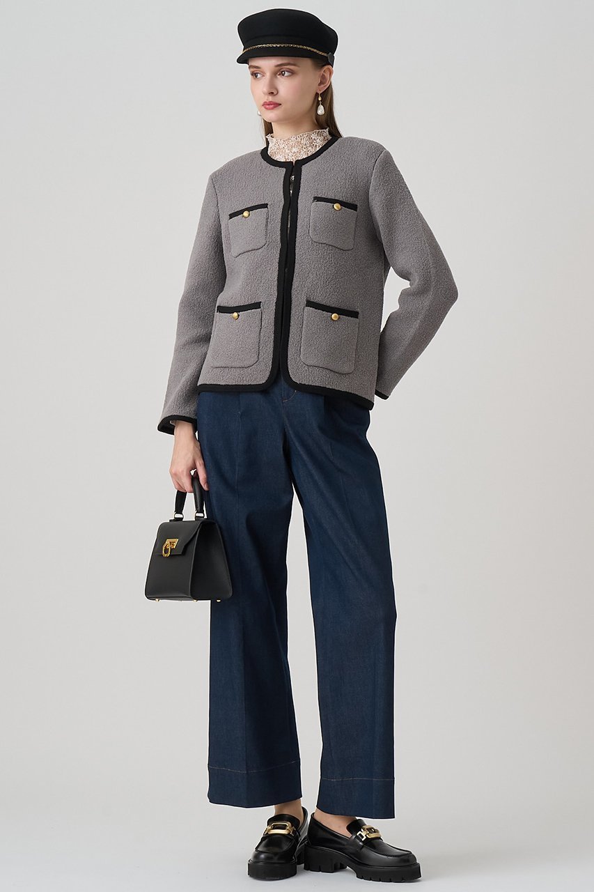 【アナイ/ANAYI】のウールブークレポケットロング カーディガン 人気、トレンドファッション・服の通販 founy(ファニー) 　ファッション　Fashion　レディースファッション　Fashion for Women　トップス・カットソー　Cut & Sew Tops　ニット　Knit Tops & Sweaters　カーディガン・羽織り　Layered Style Cardigans　カーディガン　Cardigan, Knitwear　ポケット　Pocket, Pocket Detail　メタル　Metal, Metal Parts　エレガント 上品　Elegant　今秋　This Fall　定番　Standard, Basic Item　other-4|ID: prp329100004658542 ipo3291000000036047991