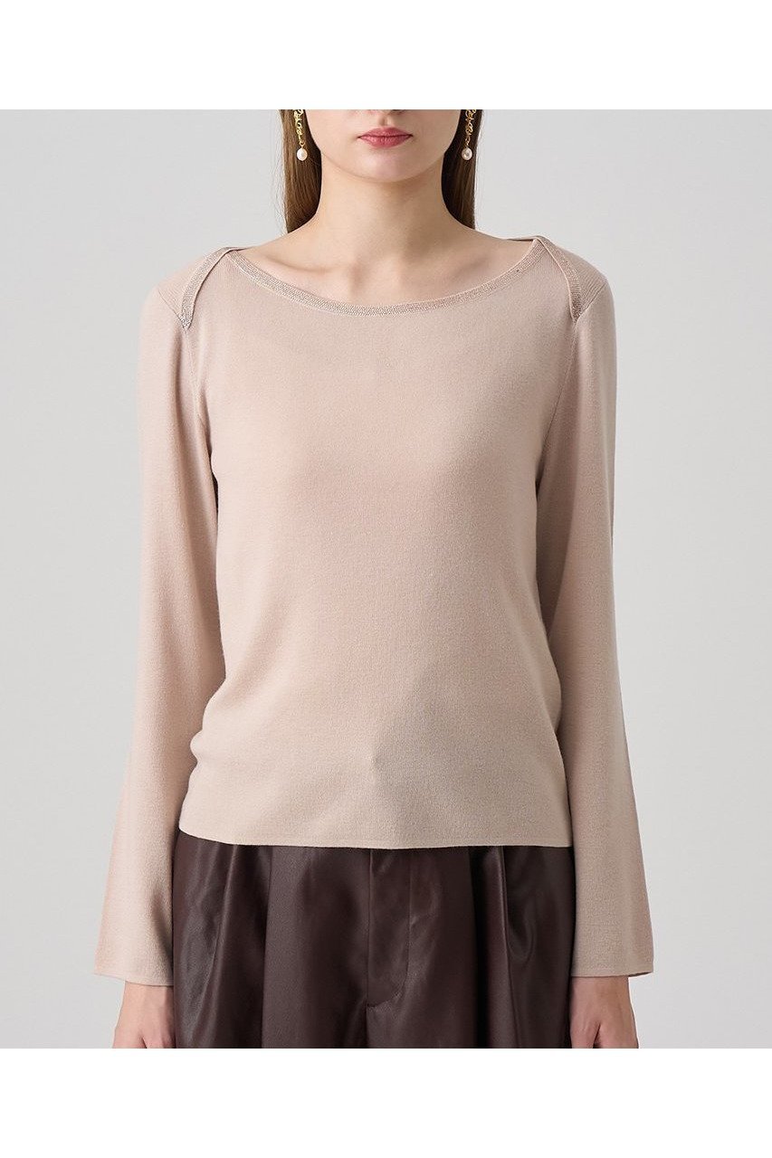 【アナイ/ANAYI】のステップビジューボートネック プルオーバー 人気、トレンドファッション・服の通販 founy(ファニー) 　ファッション　Fashion　レディースファッション　Fashion for Women　トップス・カットソー　Cut & Sew Tops　ニット　Knit Tops & Sweaters　カジュアルプルオーバー・ニットトップス　Pullovers & Knit Tops / Casual Pullovers　おすすめ　Recommended / Our Picks　インナー　Innerwear　ジャケット　Jacket, Outerwear　トレンド　Trend, Trending Now　ビジュー　Bijou, Jewel-like Accent　新作・新入荷　New Arrivals / New In　other-5|ID: prp329100004658543 ipo3291000000033715861