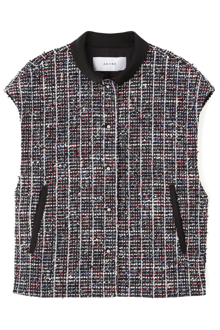 【アドーア/ADORE】のトリコロールツィードジャケット インテリア・キッズ・メンズ・レディースファッション・服の通販 founy(ファニー) 　ファッション　Fashion　レディースファッション　Fashion for Women　アウター　Coat / Outerwear Collection　レディースジャケット・軽アウター　Jackets　サテン　Satin, Glossy Fabric　ジャケット　Jacket, Outerwear　ツイード／ツィード　Choker, Choker Necklace　ツイード　Twill, Twill Weave　ミックス　Mix, Mixed Style　ルーズ　Loose, Oversized　再入荷　Restock / Back in Stock　ネイビー|ID: prp329100004660153 ipo3291000000033725327