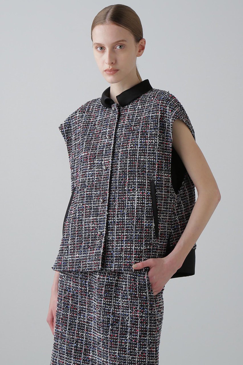 【アドーア/ADORE】のトリコロールツィードジャケット 人気、トレンドファッション・服の通販 founy(ファニー) 　ファッション　Fashion　レディースファッション　Fashion for Women　アウター　Coat / Outerwear Collection　レディースジャケット・軽アウター　Jackets　サテン　Satin, Glossy Fabric　ジャケット　Jacket, Outerwear　ツイード／ツィード　Choker, Choker Necklace　ツイード　Twill, Twill Weave　ミックス　Mix, Mixed Style　ルーズ　Loose, Oversized　再入荷　Restock / Back in Stock　other-2|ID: prp329100004660153 ipo3291000000033725329