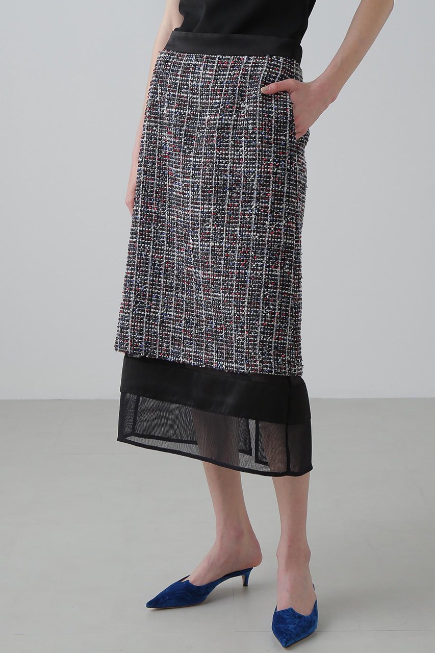 【アドーア/ADORE】のトリコロールツィードスカート 人気、トレンドファッション・服の通販 founy(ファニー) 　ファッション　Fashion　レディースファッション　Fashion for Women　スカート　Skirts　ロングスカート　Long Skirts / Maxi & Midi Skirts　サテン　Satin, Glossy Fabric　シンプル　Simple, Minimal　ジャケット　Jacket, Outerwear　セットアップ　Set-Up, Coordinated Outfit　ツイード／ツィード　Choker, Choker Necklace　ツイード　Twill, Twill Weave　ロング　Long, Long-Length　エレガント 上品　Elegant　再入荷　Restock / Back in Stock　other-3|ID: prp329100004660174 ipo3291000000033725430