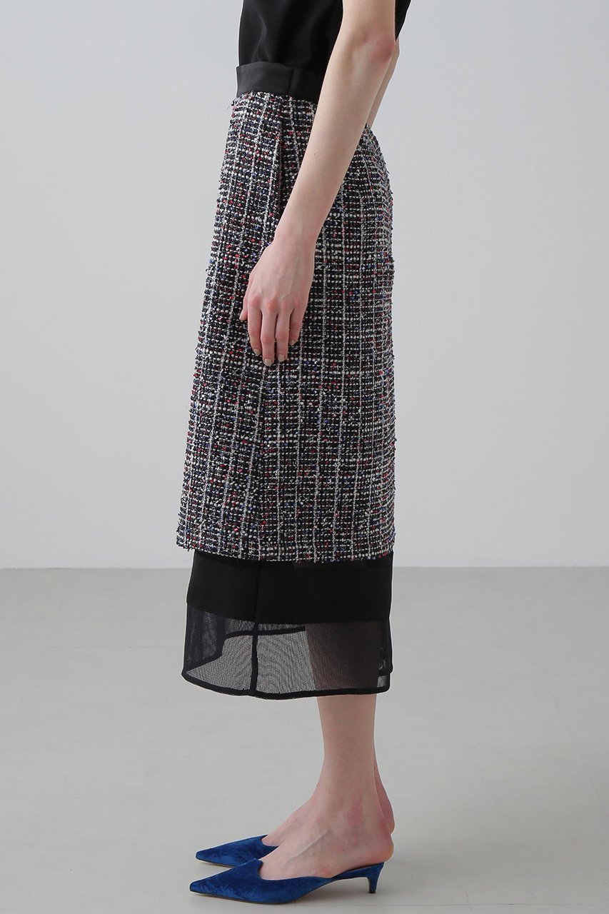 【アドーア/ADORE】のトリコロールツィードスカート 人気、トレンドファッション・服の通販 founy(ファニー) 　ファッション　Fashion　レディースファッション　Fashion for Women　スカート　Skirts　ロングスカート　Long Skirts / Maxi & Midi Skirts　サテン　Satin, Glossy Fabric　シンプル　Simple, Minimal　ジャケット　Jacket, Outerwear　セットアップ　Set-Up, Coordinated Outfit　ツイード／ツィード　Choker, Choker Necklace　ツイード　Twill, Twill Weave　ロング　Long, Long-Length　エレガント 上品　Elegant　再入荷　Restock / Back in Stock　other-4|ID: prp329100004660174 ipo3291000000033725431