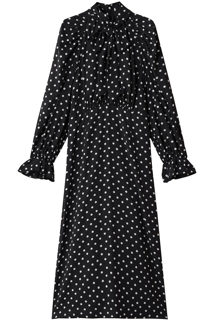 【コルコバード/CORCOVADO】のドットプリントショコラドレス インテリア・キッズ・メンズ・レディースファッション・服の通販 founy(ファニー) 　ファッション　Fashion　レディースファッション　Fashion for Women　ワンピース　Dresses　フォーマル・パーティードレス・結婚式用ドレス　Elegant & Casual Dresses　チュニック　Tunic Tops & Dresses　2025年　2025　2025-2026秋冬・A/W　Autumn/Winter 2025–26 AW25–26　クラシック　Classic, Timeless Style　チュニック　Tunic, Long Top　トレンド　Trend, Trending Now　ドット　Polka Dot, Dot Pattern　ドレス　Dress, One-Piece　プリント　Print, Printed Pattern　今季　This Season, Current Season　A/W・秋冬　Autumn/Winter　ブラック|ID: prp329100004664780 ipo3291000000033743879
