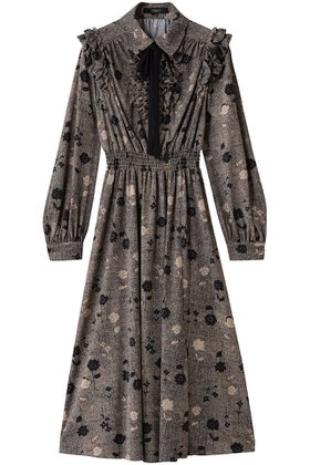 【コルコバード/CORCOVADO】のプリントボウタイドレス 人気、トレンドファッション・服の通販 founy(ファニー) ファッション Fashion レディースファッション Fashion for Women ワンピース Dresses フォーマル・パーティードレス・結婚式用ドレス Elegant & Casual Dresses チュニック Tunic Tops & Dresses オケージョン Occasion Wear チュニック Tunic, Long Top ドレス Dress, One-Piece フラワー Flower, Floral フリル Frill, Ruffle プリント Print, Printed Pattern リボン Ribbon, Bow |ID:prp329100004664785