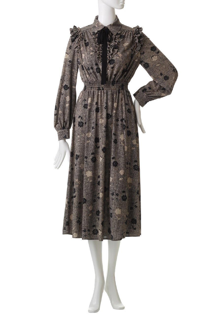 【コルコバード/CORCOVADO】のプリントボウタイドレス 人気、トレンドファッション・服の通販 founy(ファニー) 　ファッション　Fashion　レディースファッション　Fashion for Women　ワンピース　Dresses　フォーマル・パーティードレス・結婚式用ドレス　Elegant & Casual Dresses　チュニック　Tunic Tops & Dresses　オケージョン　Occasion Wear　チュニック　Tunic, Long Top　ドレス　Dress, One-Piece　フラワー　Flower, Floral　フリル　Frill, Ruffle　プリント　Print, Printed Pattern　リボン　Ribbon, Bow　other-2|ID: prp329100004664785 ipo3291000000036014831