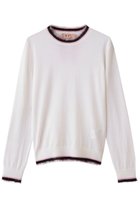 【ヌメロ ヴェントゥーノ/N°21】のクルーネック ニットトップス 人気、トレンドファッション・服の通販 founy(ファニー) ファッション Fashion レディースファッション Fashion for Women トップス・カットソー Cut & Sew Tops ニット Knit Tops & Sweaters カジュアルプルオーバー・ニットトップス Pullovers & Knit Tops / Casual Pullovers シアー Sheer, See-Through フリンジ Fringe, Tassel ボーダー Border, Stripe 新作・新入荷 New Arrivals / New In thumbnail ホワイト|ID: prp329100004664791 ipo3291000000033743951