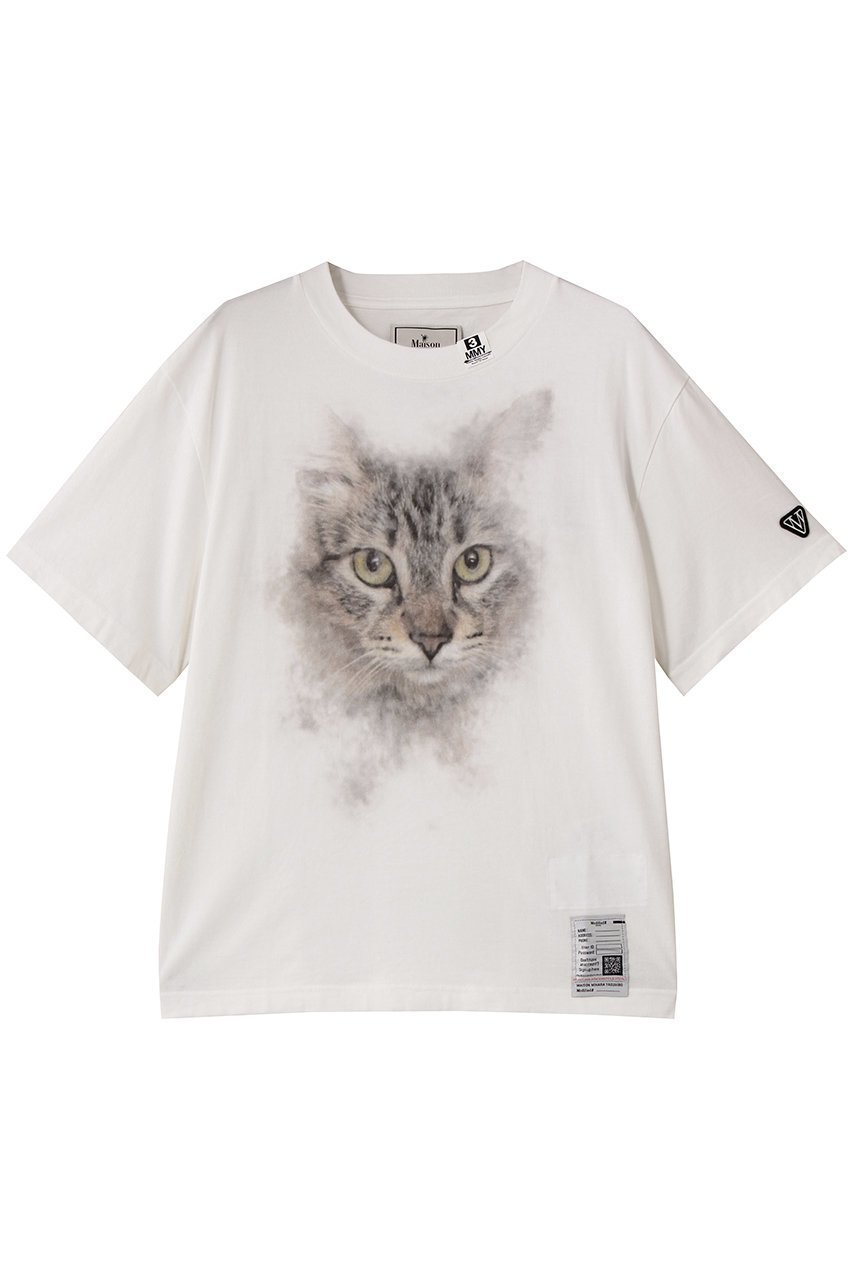 【メゾン ミハラヤスヒロ/Maison MIHARA YASUHIRO】のCAT PRINTED Tシャツ インテリア・キッズ・メンズ・レディースファッション・服の通販 founy(ファニー) 　ファッション　Fashion　レディースファッション　Fashion for Women　トップス・カットソー　Cut & Sew Tops　シャツ・ブラウス・オフィスカジュアル　Elegant Blouses & Button-Ups　ロングTシャツ・Tシャツ　Longline T-Shirts & Tees　カットソー・ベーシックTシャツ　Cut-and-Sewn Tops / Stretch Tees & Basics　ショート　Short, Short Length　スリーブ　Sleeve, Long Sleeve / Short Sleeve　バランス　Balance, Style Balance　フロント　Front, Front Design　ボトム　Bottoms, Lower Wear　新作・新入荷　New Arrivals / New In　ホワイト|ID: prp329100004664793 ipo3291000000033743962