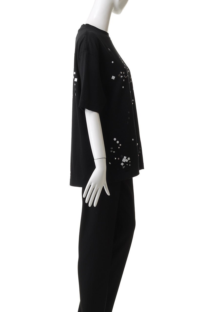 【メゾン ミハラヤスヒロ/Maison MIHARA YASUHIRO】のEMBELLISHED DISTRESSED Tシャツ 人気、トレンドファッション・服の通販 founy(ファニー) 　ファッション　Fashion　レディースファッション　Fashion for Women　トップス・カットソー　Cut & Sew Tops　シャツ・ブラウス・オフィスカジュアル　Elegant Blouses & Button-Ups　ロングTシャツ・Tシャツ　Longline T-Shirts & Tees　カットソー・ベーシックTシャツ　Cut-and-Sewn Tops / Stretch Tees & Basics　ショート　Short, Short Length　ストーン　Stone, Gem-Like　スリーブ　Sleeve, Long Sleeve / Short Sleeve　ダメージ　Distressed, Destroyed　other-3|ID: prp329100004664797 ipo3291000000035694825